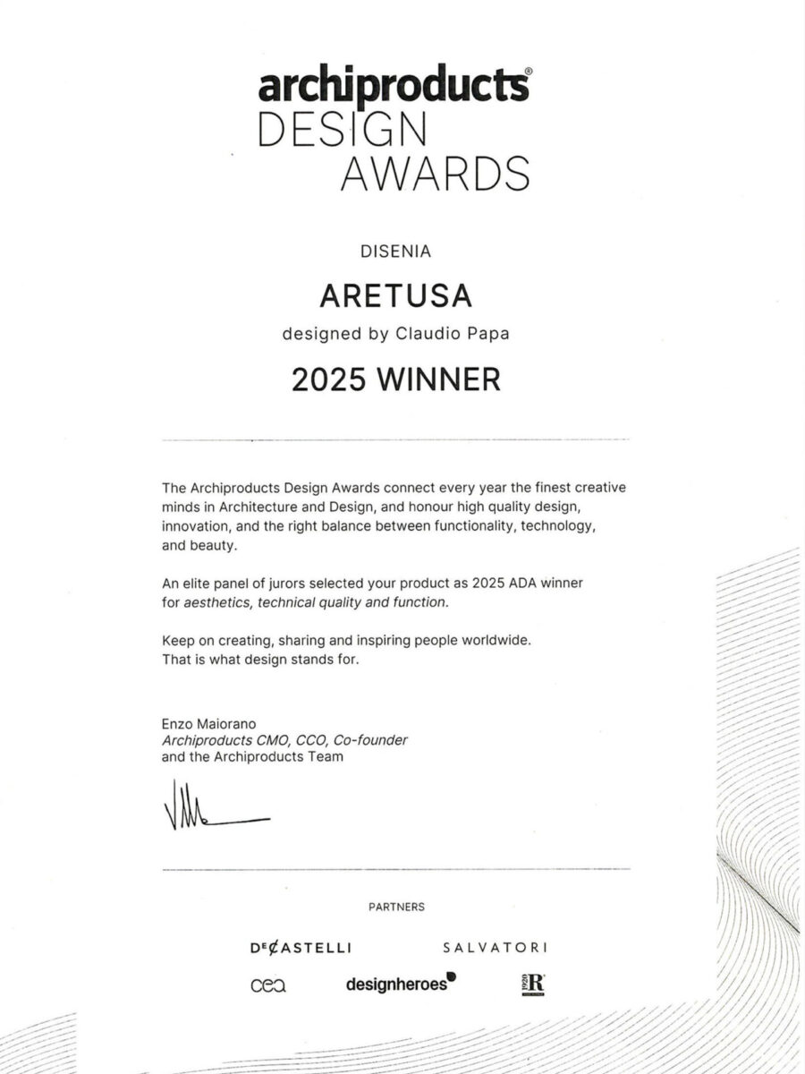 Aretusa a été sélectionnée aux Archiproducts Design Awards 2025 - The Wellness Collection