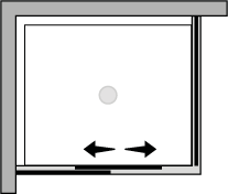 FCPO + FCFI : Porta scorrevole su fisso con lato fisso (componibile ad angolo)