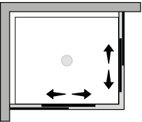 FR1SX2 : Porta doppio scorrevole (ad angolo)