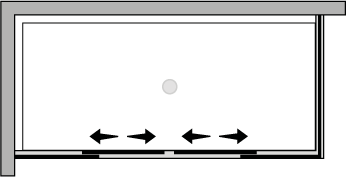 FR2S + FRFI : Porta doppio scorrevole con lato fisso (componibile ad angolo)