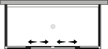 FR2S + FRFIX2 : Porta doppio scorrevole con 2 lati fissi (componibile ad angolo)