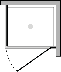 PRJCM06-8 + PRJFI6-8 : Porta battente con lato fisso (componibile ad angolo)