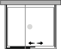 PS3L : Porta scorrevole con doppio fisso ad angolo e lato fisso