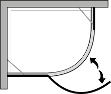 QBCL : Semicircolare una porta battente per piatto r.38