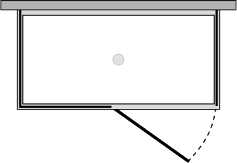 QBPA + QUFIX2 : Porta battente su telaio con 2 lati fissi (componibile ad angolo)