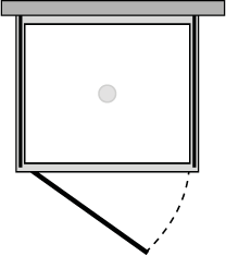 QBPO + QUFIX2 : Porta battente con 2 lati fissi (componibile ad angolo)