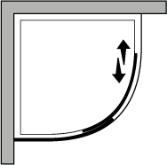 QS1C : Semicircolare una porta scorrevole per piatto r.55