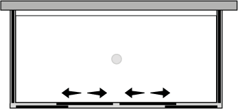 QS2P + QUFIX2 : Porta doppio scorrevole con 2 lati fissi (componibile ad angolo)
