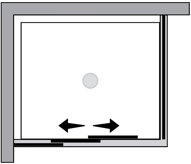 QTS2N+QTFI : Porta 2 ante scorrevoli c/lato fisso (ad angolo)