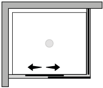 BVPM + BVFX : Porta scorrevole su parete con lato fisso (componibile ad angolo)